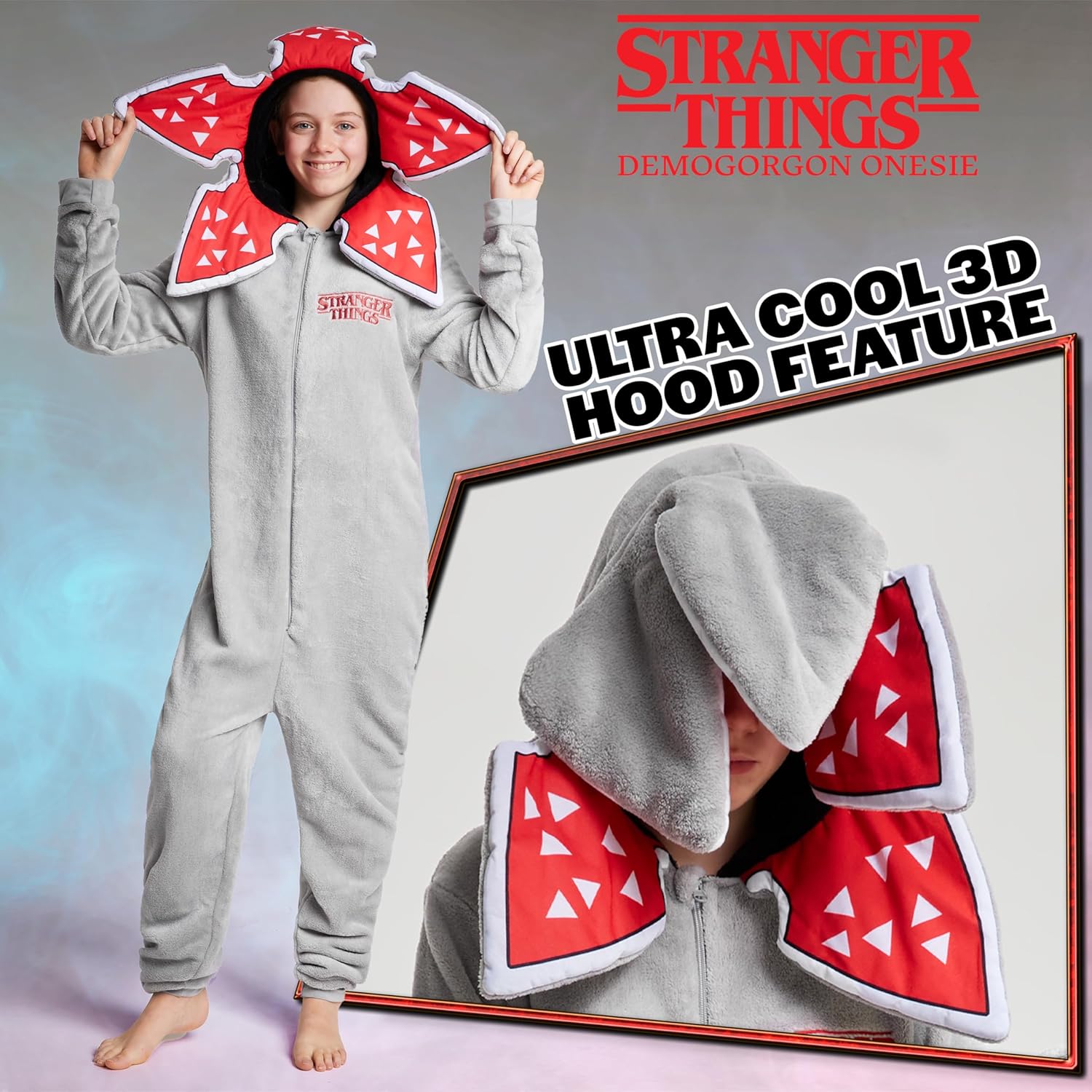 Pyjama combinaison Stranger Things en polaire pour enfant 9-15 ans – Image 3