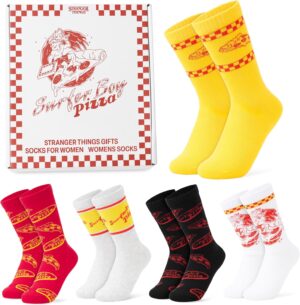 Chaussettes Stranger Things Surfer Boy Pizza, lot de 5 paires en maille 37-42