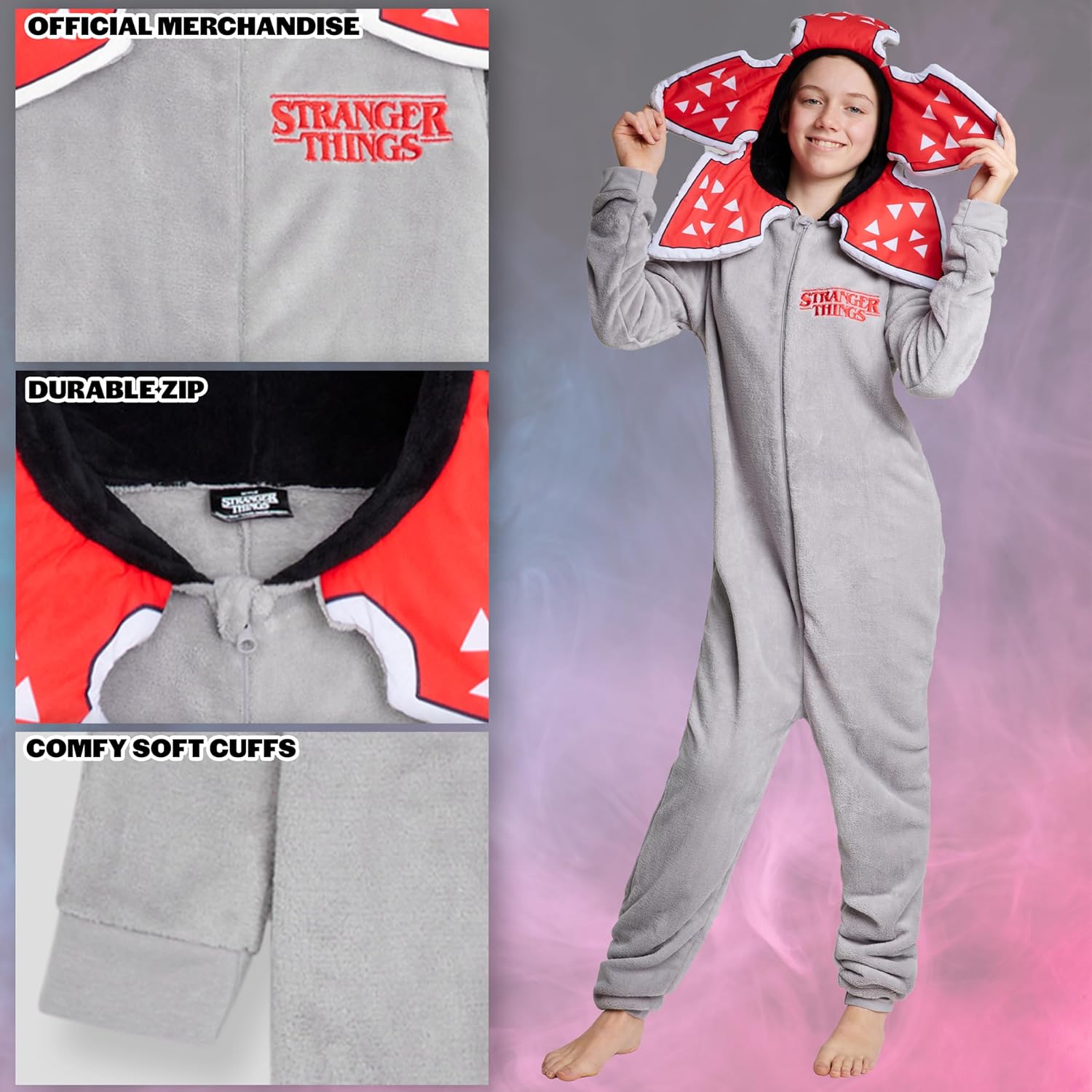 Combinaison pyjama Stranger Things en polaire pour enfant et ado – Image 5