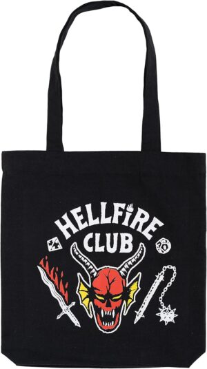 Tote bag Stranger Things Hellfire Club noir et rouge