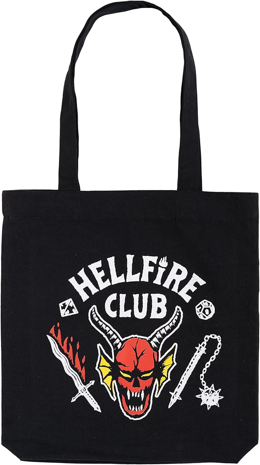 Tote bag Stranger Things Hellfire Club noir et rouge