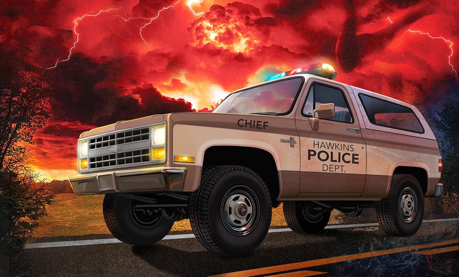 Maquette plastique Stranger Things Chevrolet K5 Blazer 1985 1:25 avec Jim Hopper – Image 7