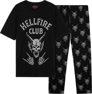 Pyjama Stranger Things 2 pièces homme et ado avec pantalon à poches