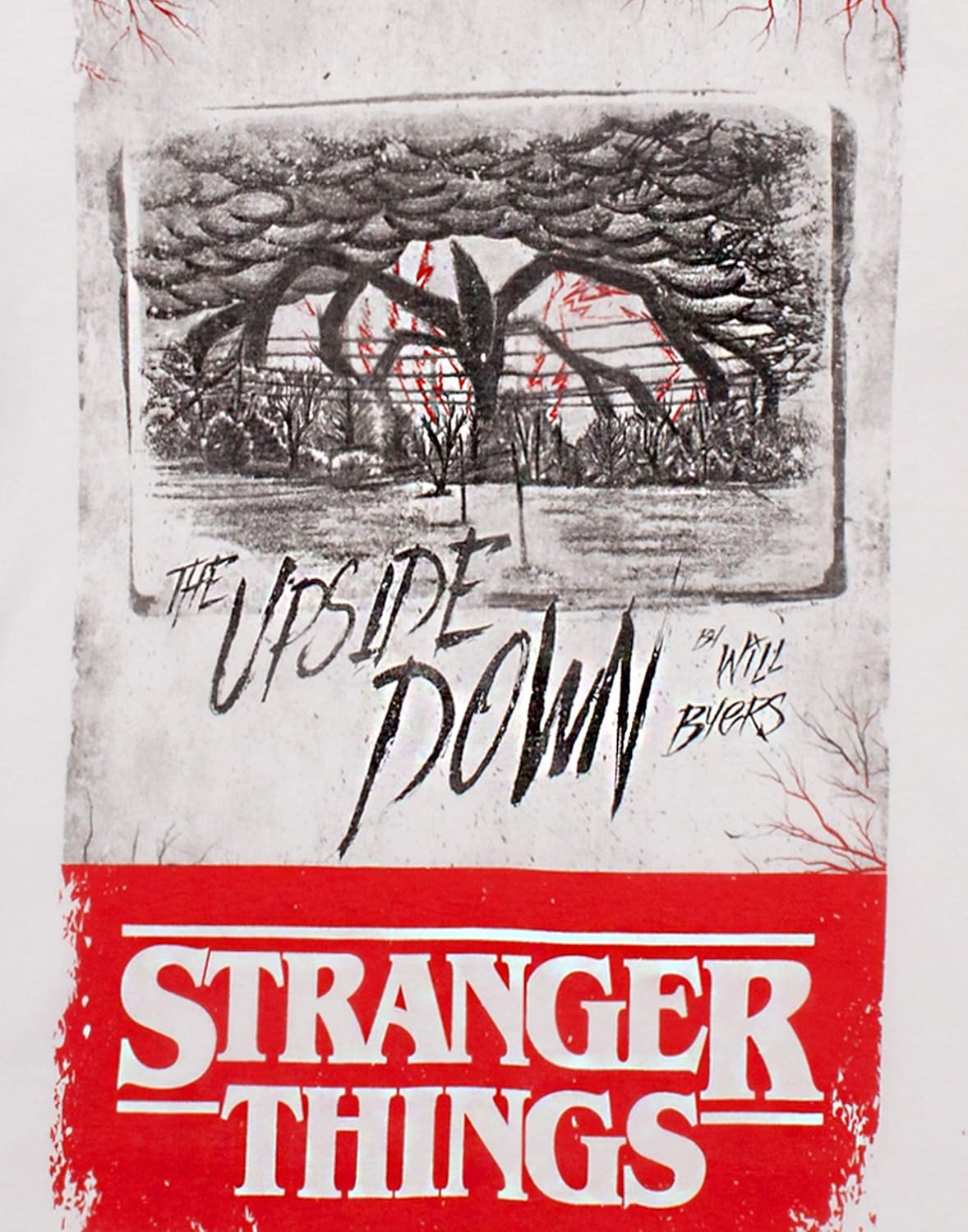T-shirt blanc Stranger Things adulte homme motif l'Envers – Image 6