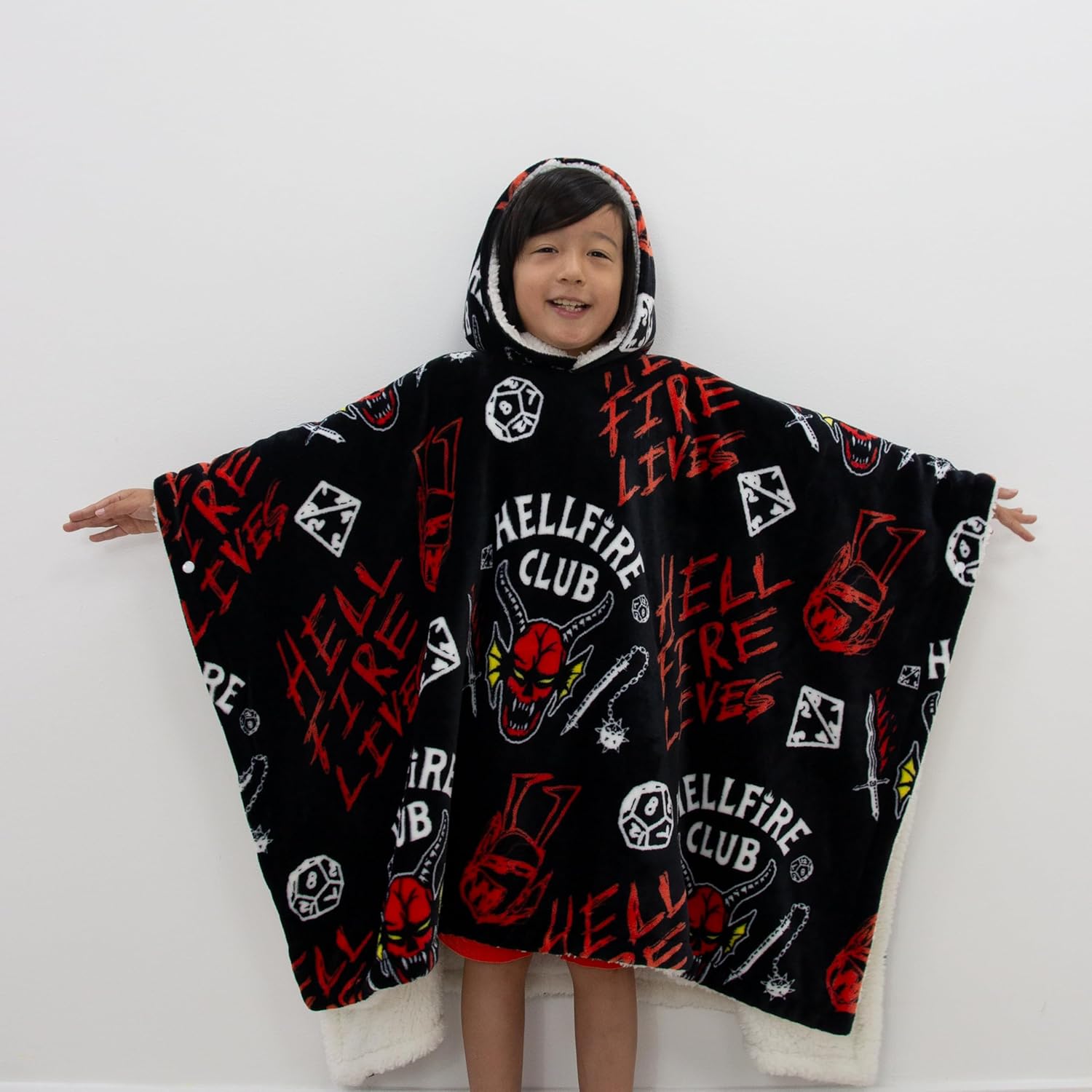 Poncho à capuche Stranger Things Demagorgon en polaire sherpa – Image 2