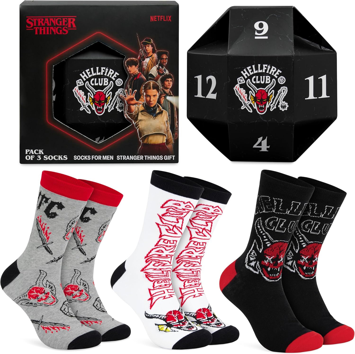 Stranger Things lot de 3 chaussettes homme, pointures 40 à 45