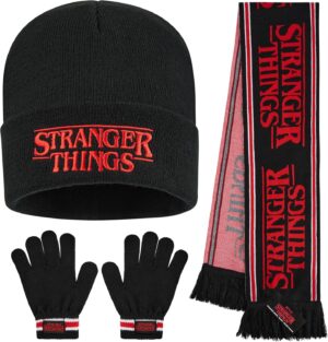 Ensemble 3 pièces Stranger Things bonnet, gants et écharpe pour garçon et ado
