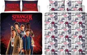Parure de lit double réversible Stranger Things avec Eleven et Mike Wheeler