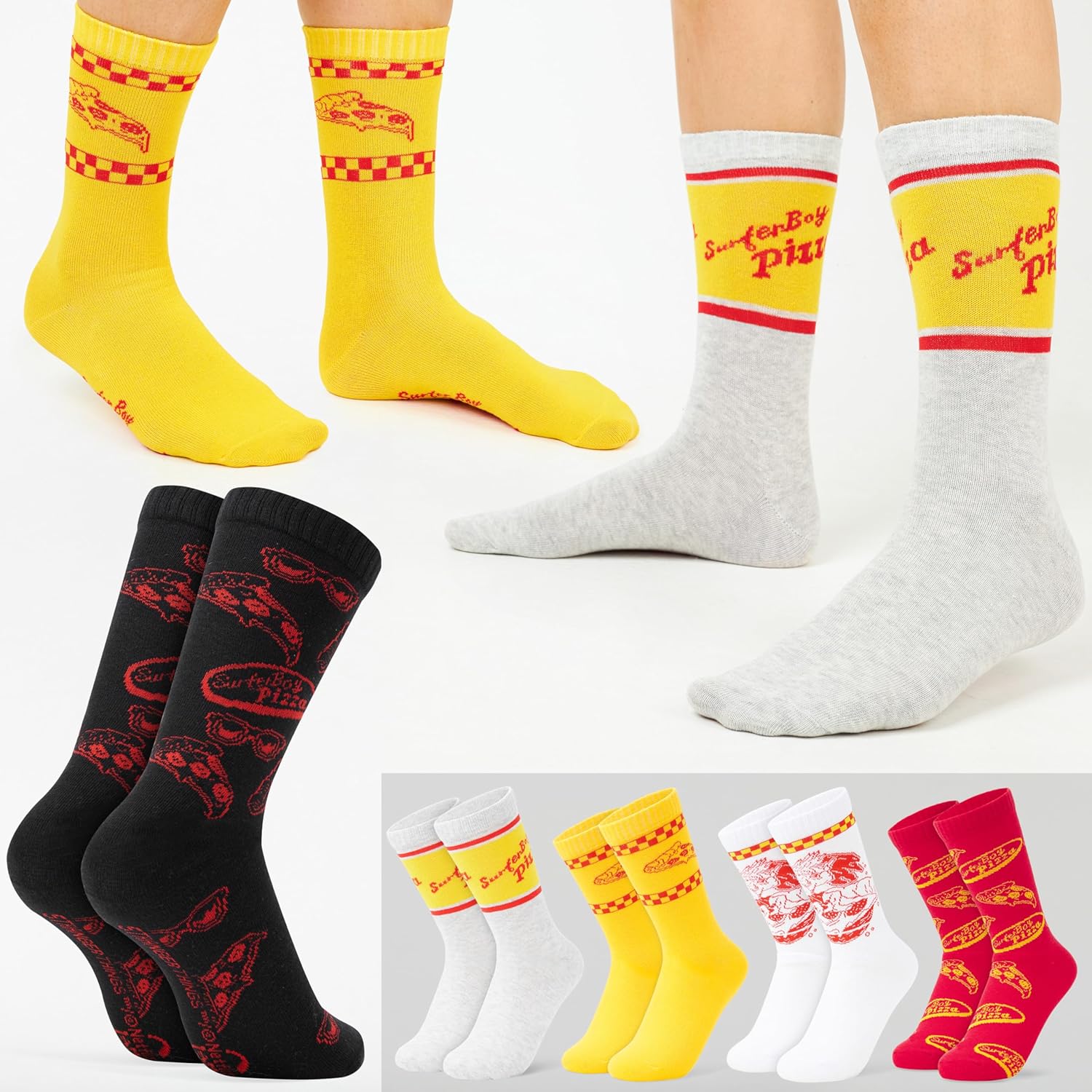 Chaussettes Stranger Things Surfer Boy Pizza, lot de 5 paires en maille 37-42 – Image 5