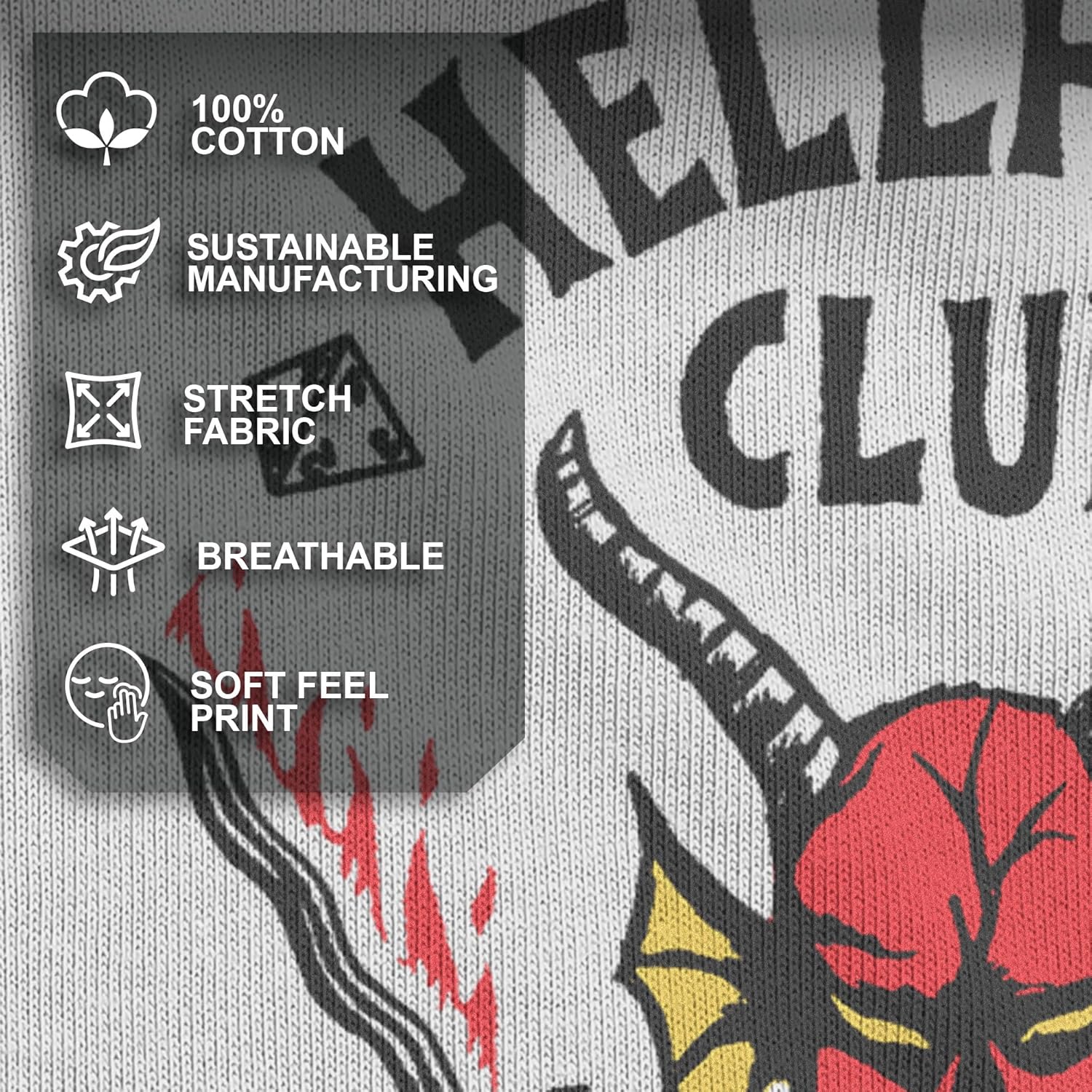 T-shirt raglan Hellfire Club Stranger Things à manches 3/4 pour homme – Image 4