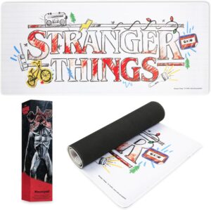 Sous-main tapis de souris XL Stranger Things 80 x 36 cm blanc