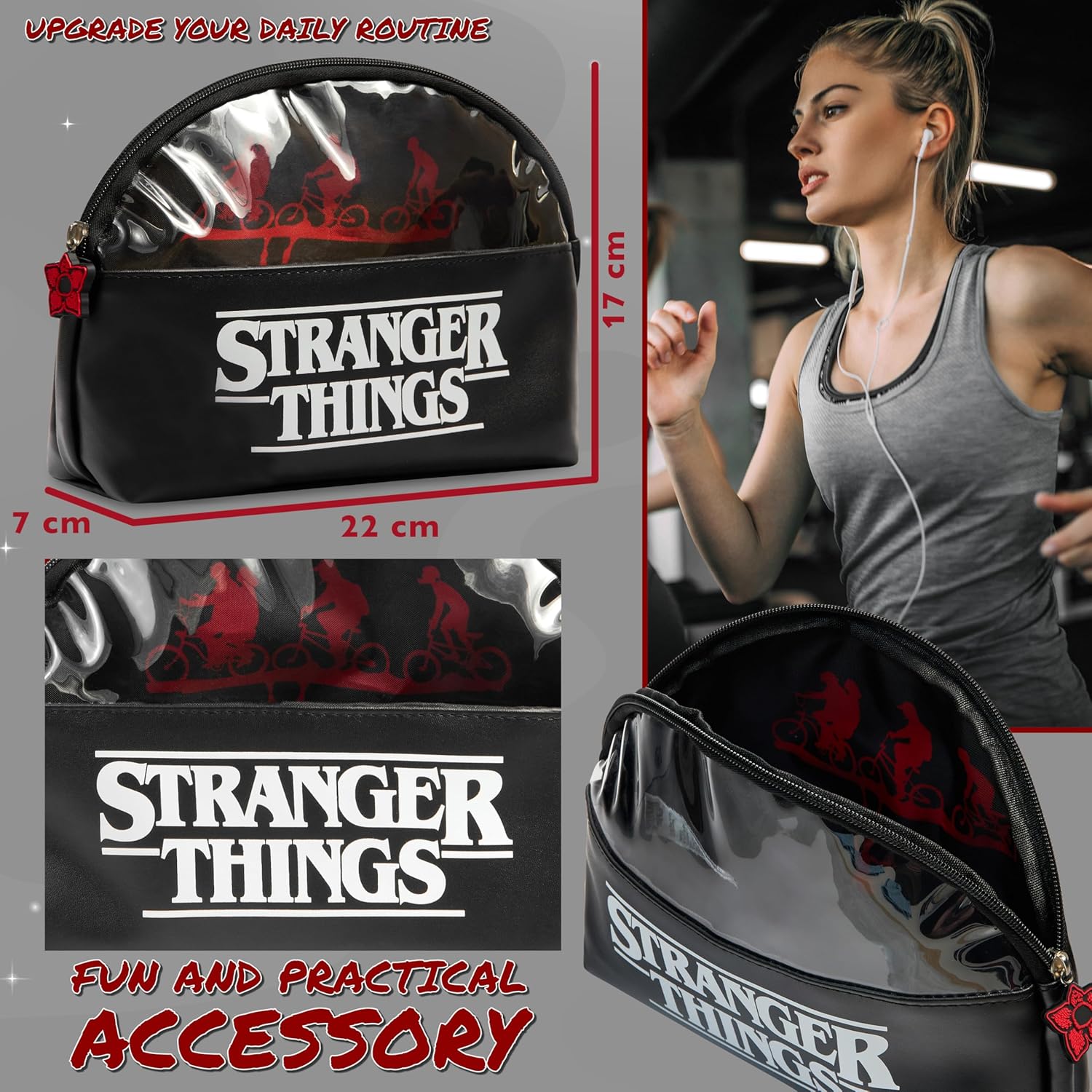 Trousse de voyage zippée noire Stranger Things – Image 6