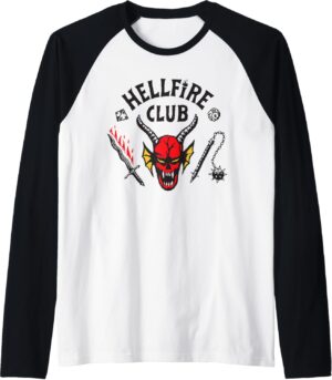 T-shirt raglan Stranger Things Hellfire Logo