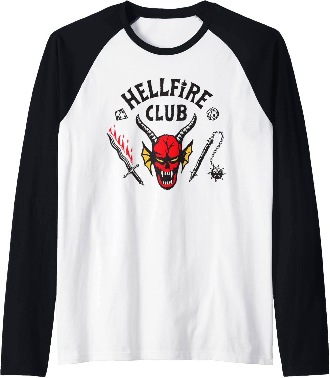 T-shirt raglan Stranger Things Hellfire Logo
