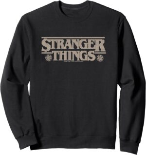Sweat Stranger Things à logo de Noël tricoté, col tissé