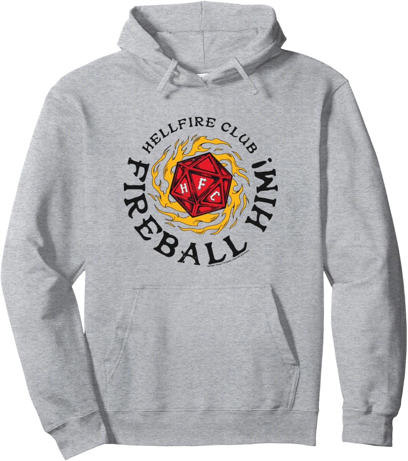 Sweat à capuche Stranger Things Hellfire Club HFC Fireball Him! 241 g
