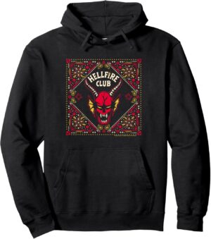 Sweat à capuche Stranger Things Hellfire Club, coupe classique 241 g
