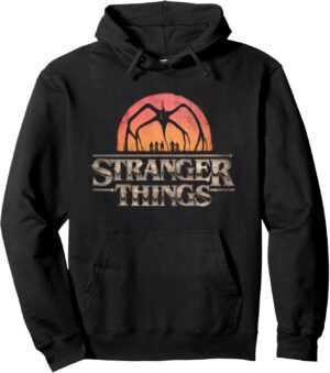 Sweat à capuche Stranger Things logo Sunset coupe classique