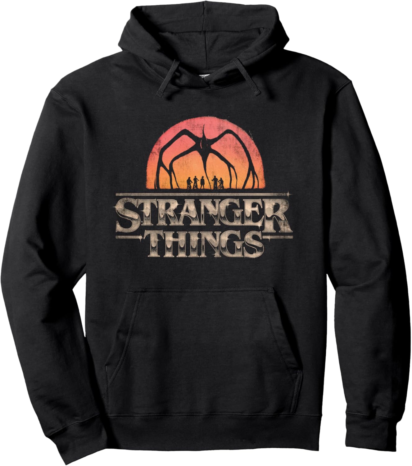 Sweat à capuche Stranger Things logo Sunset coupe classique
