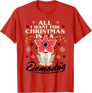 T-shirt de Noël Demodog Stranger Things, coupe classique
