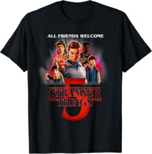 T-shirt poster Saison Cinq Stranger Things pour Femme, Fille et Homme