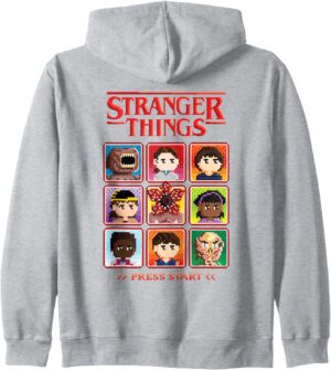 Sweat à capuche Stranger Things Pixel Group Select Character coupe classique