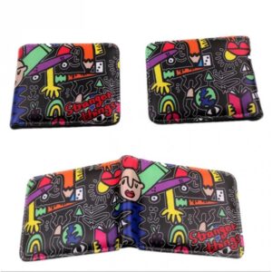 Portefeuille pliable Stranger Things à motifs en imitation cuir