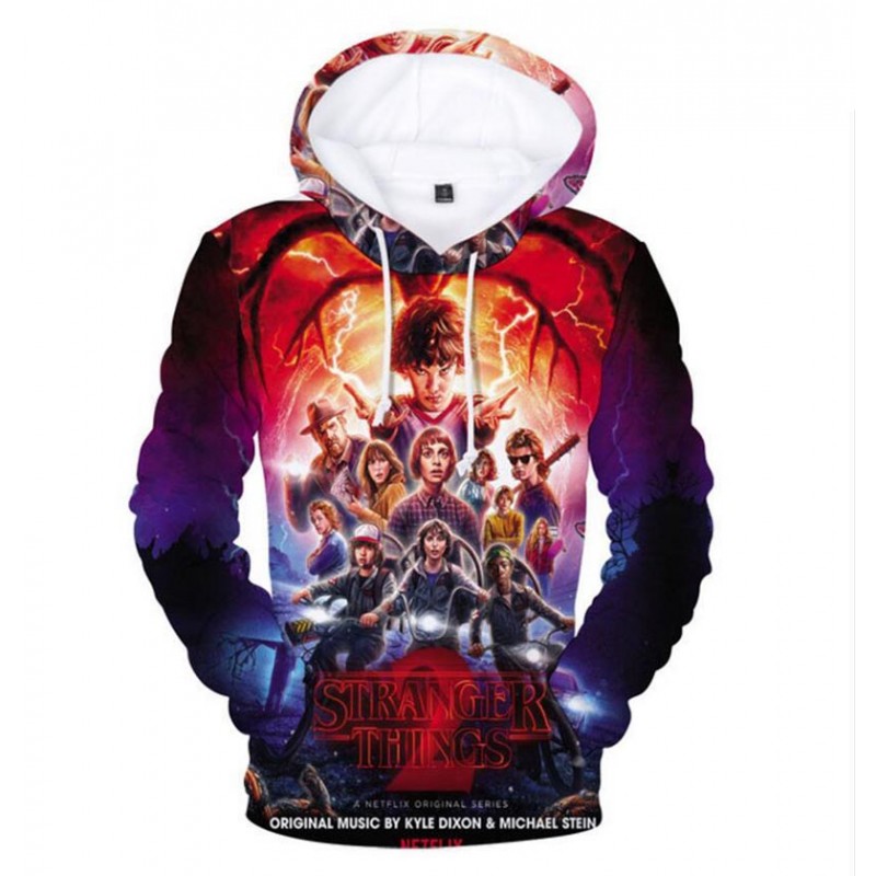 Sweat à capuche Stranger Things, motif Saison 2